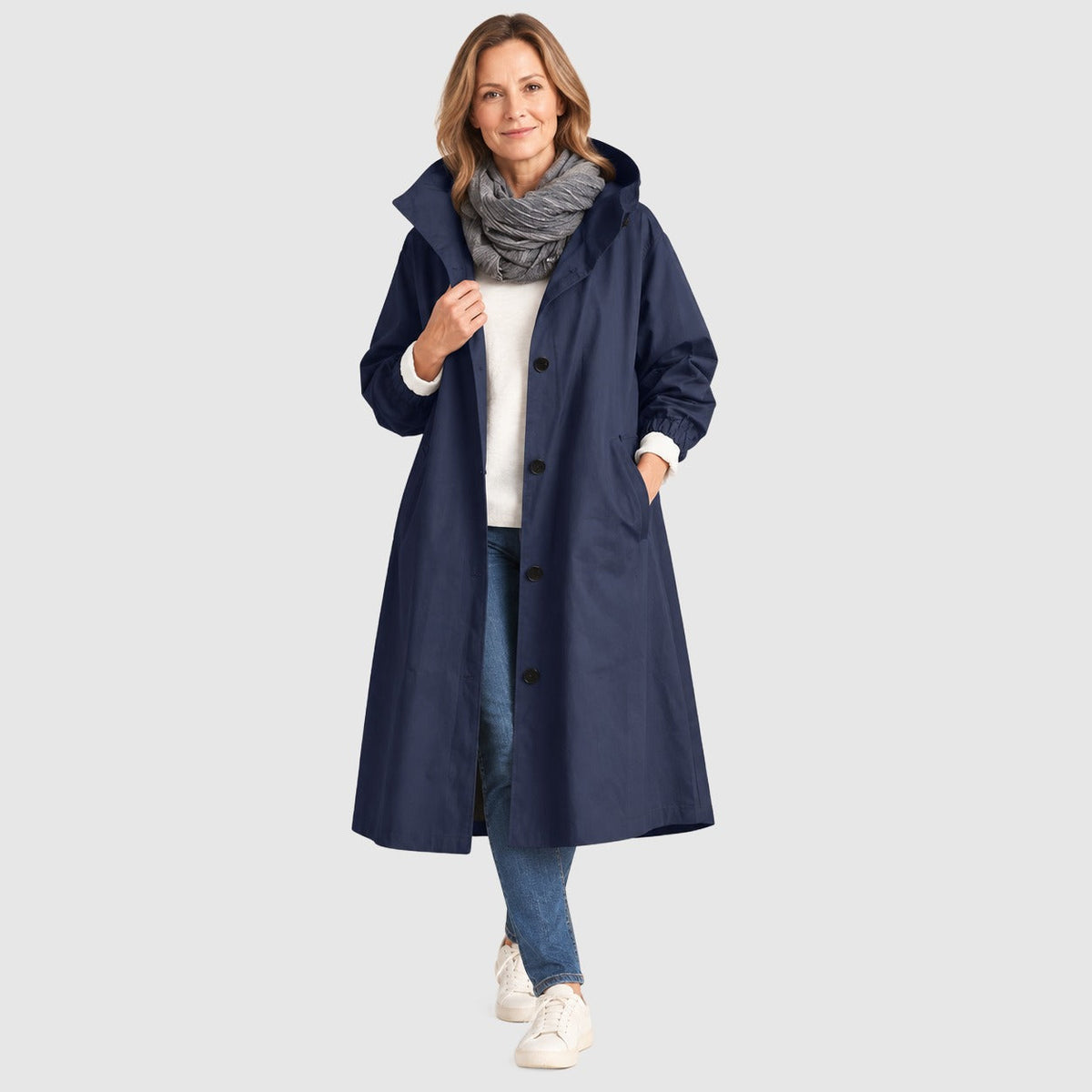 Gisele | Elegant Hooded Trench Coat