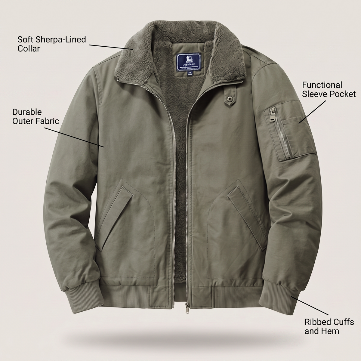 Graham | Fleece Bomber Jacket