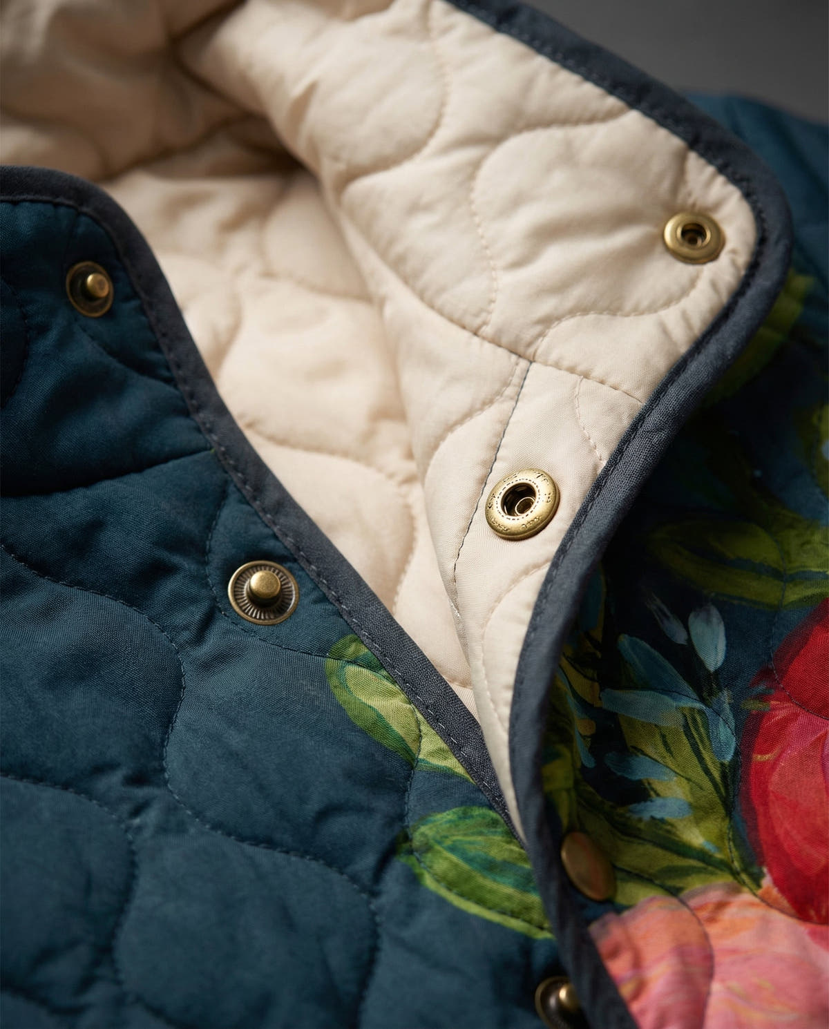Amaya Vintage Floral Print Quilted Jacket - Nora & Rose Maine, view 2