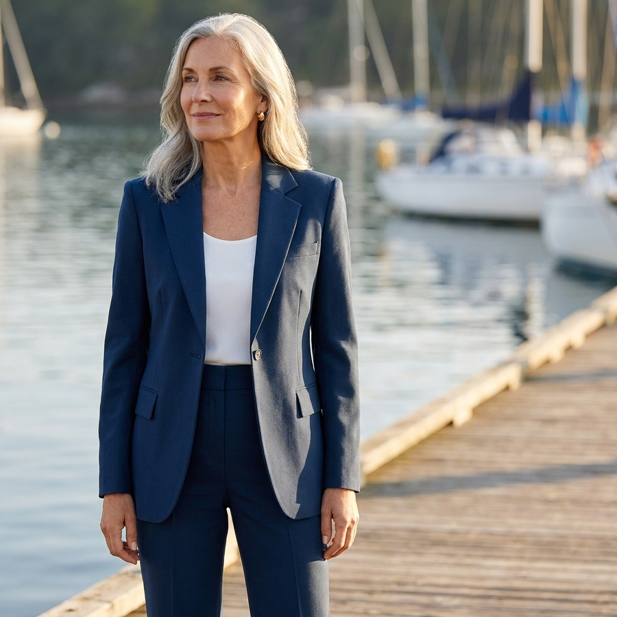 Women’s Two-Piece Tailored Suit with Blazer and Trousers - Nora & Rose Maine