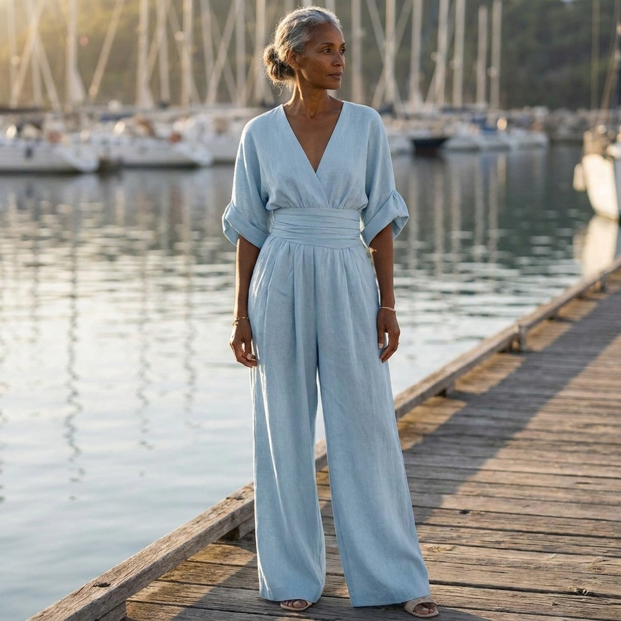 Cheska Elegant Cinched Waist Jumpsuit - Nora & Rose Maine