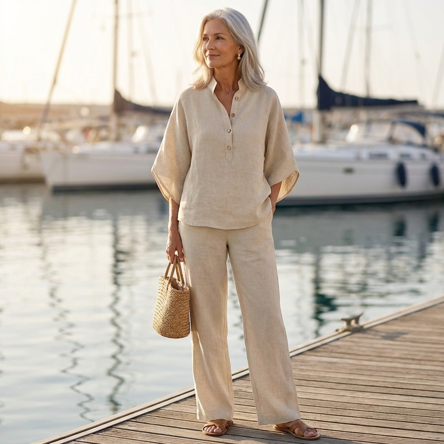 Elena – Lightweight Woven Two-Piece Set - Nora & Rose Maine