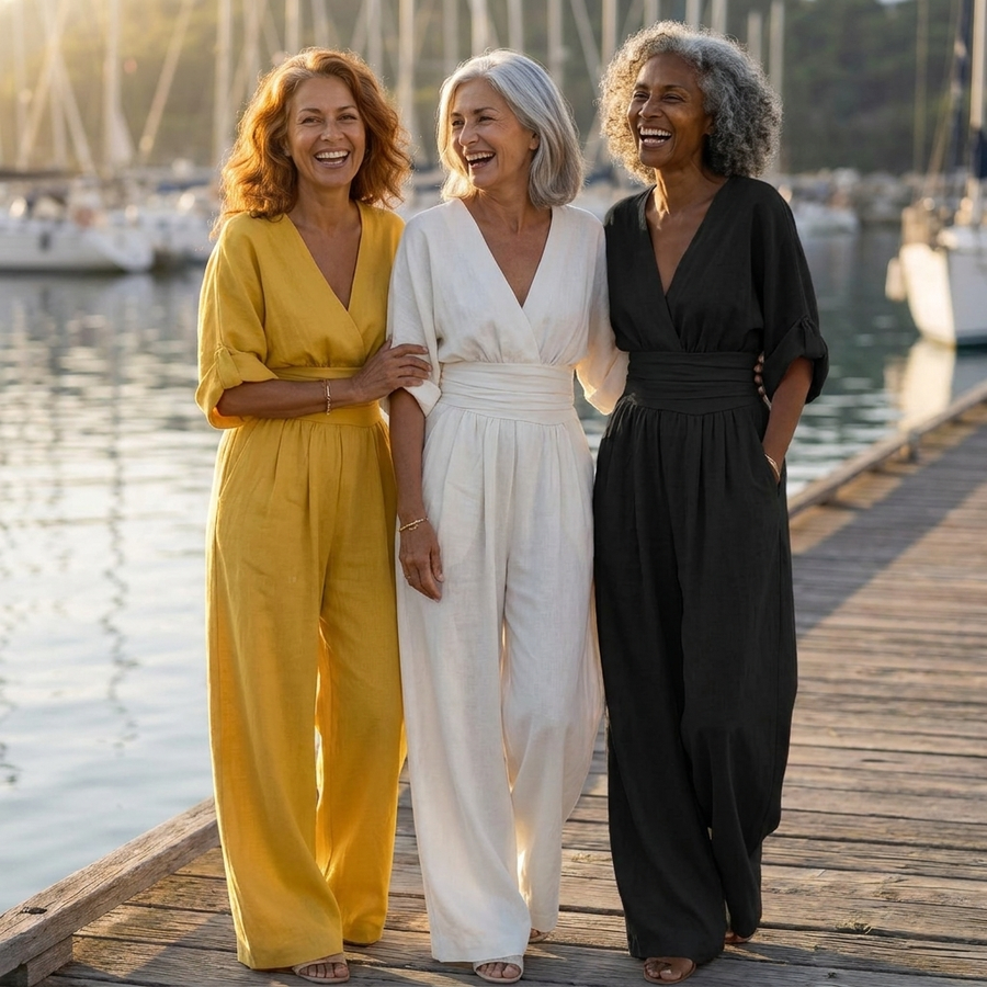 Cheska Elegant Cinched Waist Jumpsuit - Nora & Rose Maine, view 2