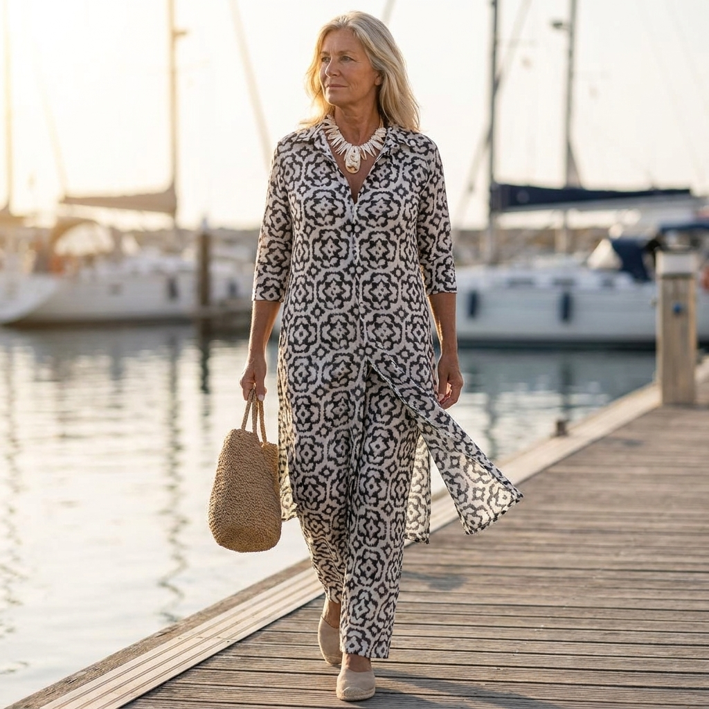 Sara Button-Up Two-Piece Set - Nora & Rose Maine