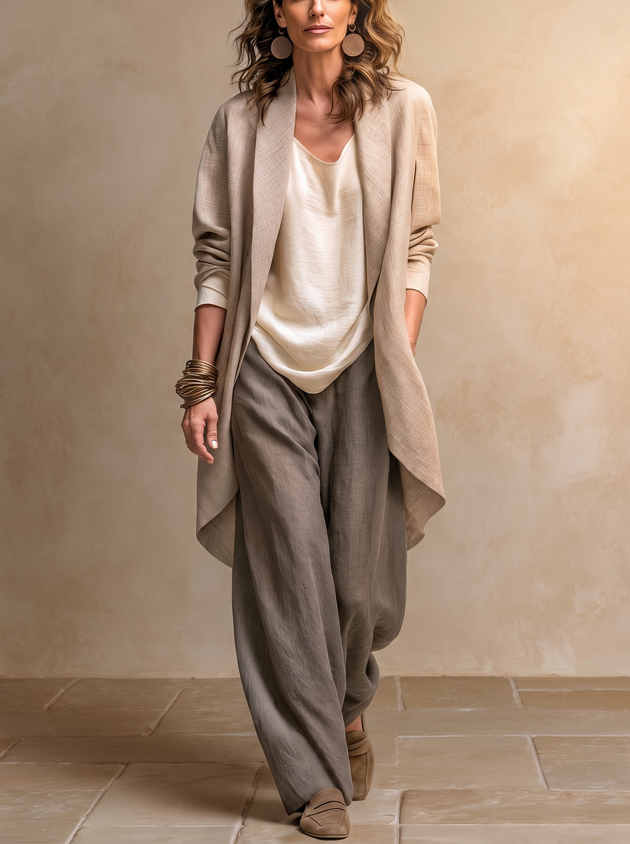 Flaminia | 3-Piece Cardigan, Top & Palazzo Trousers Set