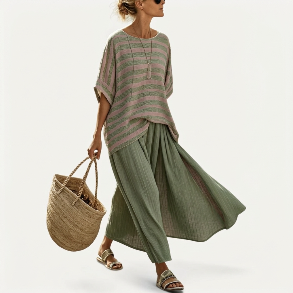 Margot Relaxed Top and Wide Skirt Set - Nora & Rose Maine, view 3