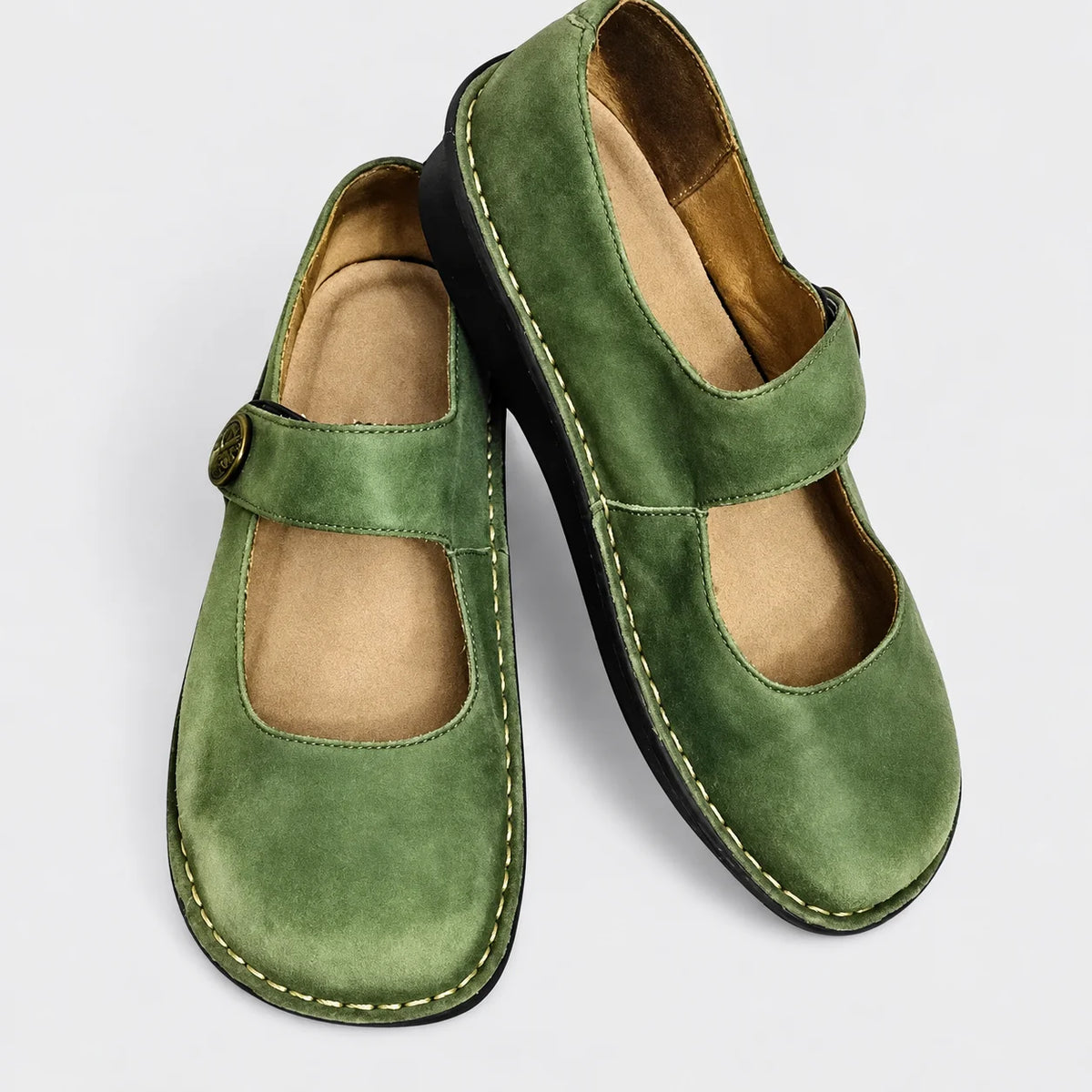 Imara Mary Jane Comfort Shoes - Green