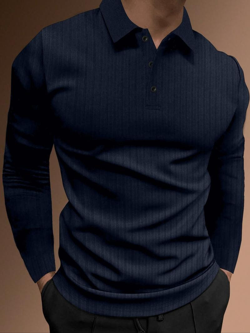 Leon | Stylish Fitted Long-Sleeve Polo