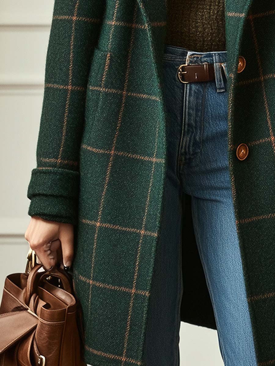 Jennifer Knit Check Coat - Nora & Rose Maine, view 4