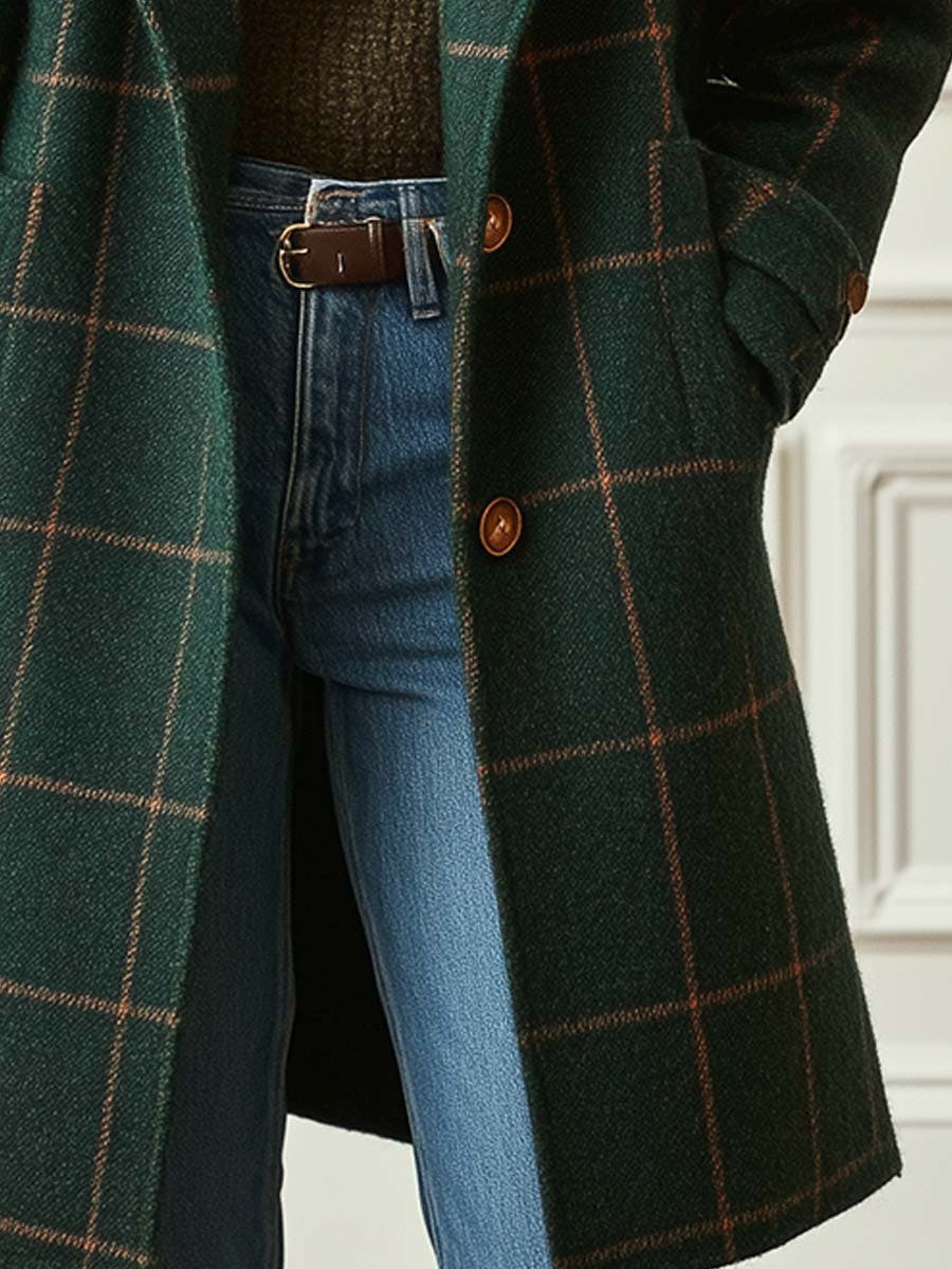 Jennifer Knit Check Coat - Nora & Rose Maine, view 6