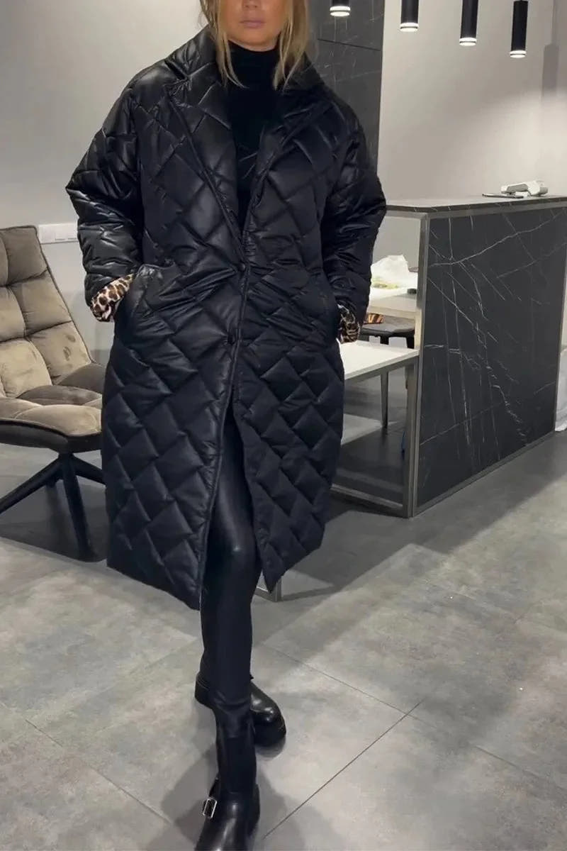 Kendall | Quilted Leopard-Lined Coat