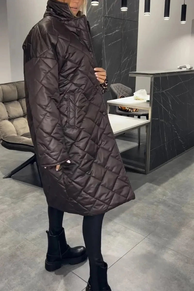Kendall | Quilted Leopard-Lined Coat