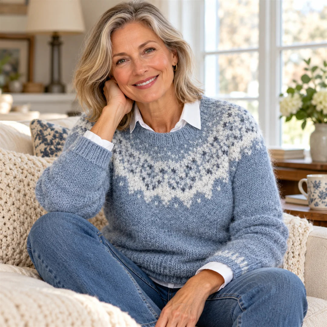 Linnea snowflake sweater worn