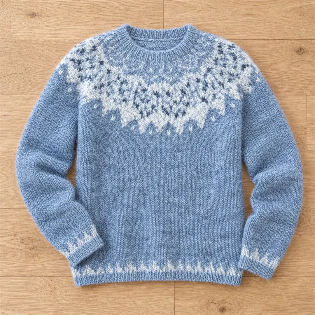 Linnea snowflake sweater flat lay