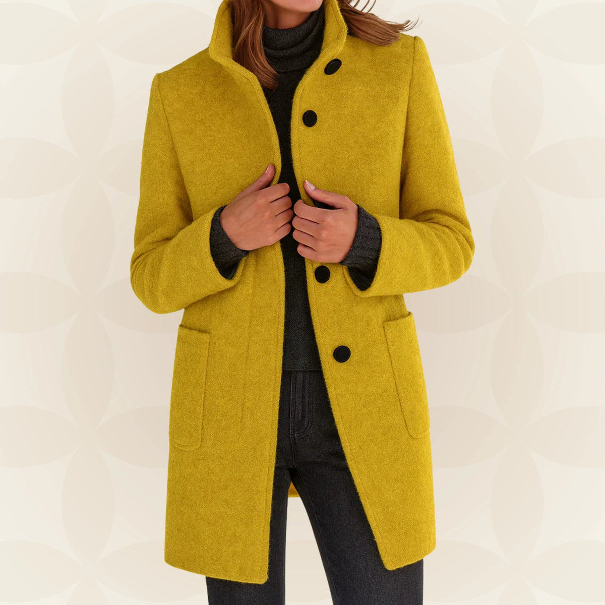 Loraviennea | Stand-Collar Wool-Look Coat