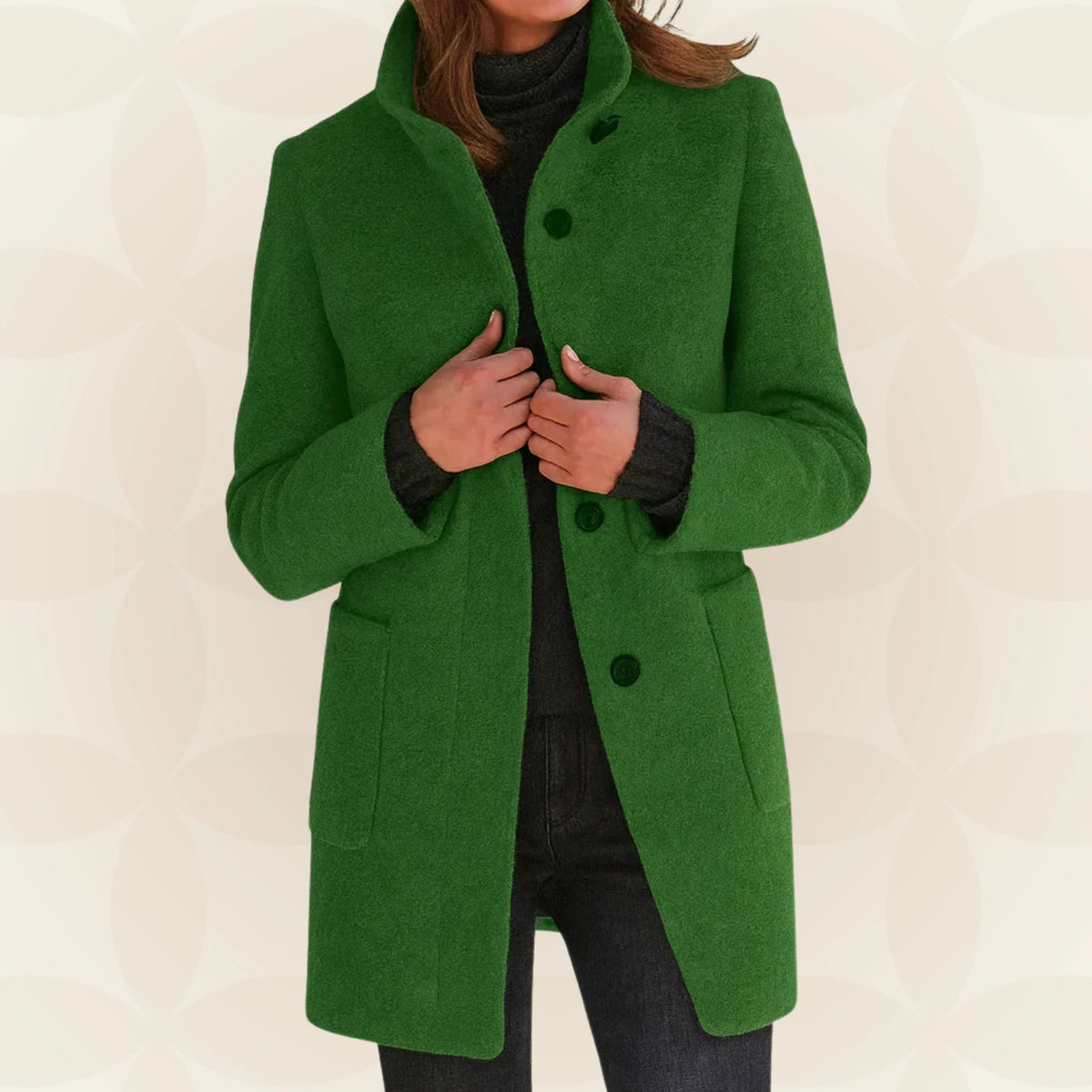 Loraviennea | Stand-Collar Wool-Look Coat