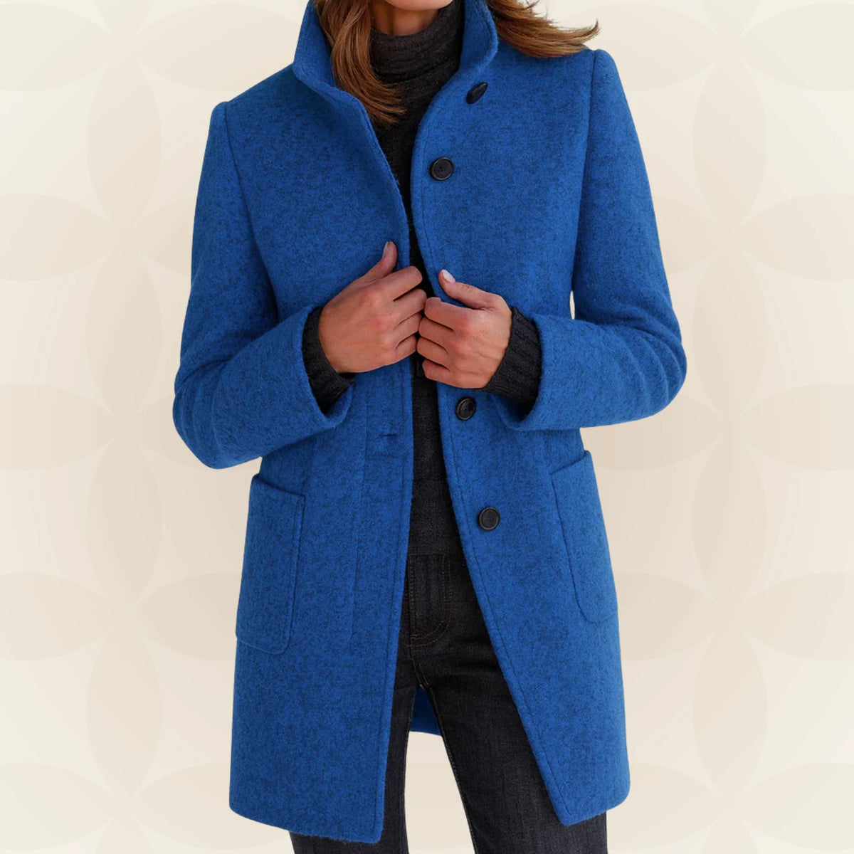 Loraviennea | Stand-Collar Wool-Look Coat