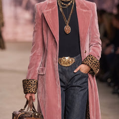 Lorraine | Velvet Leopard-Lined Long Coat