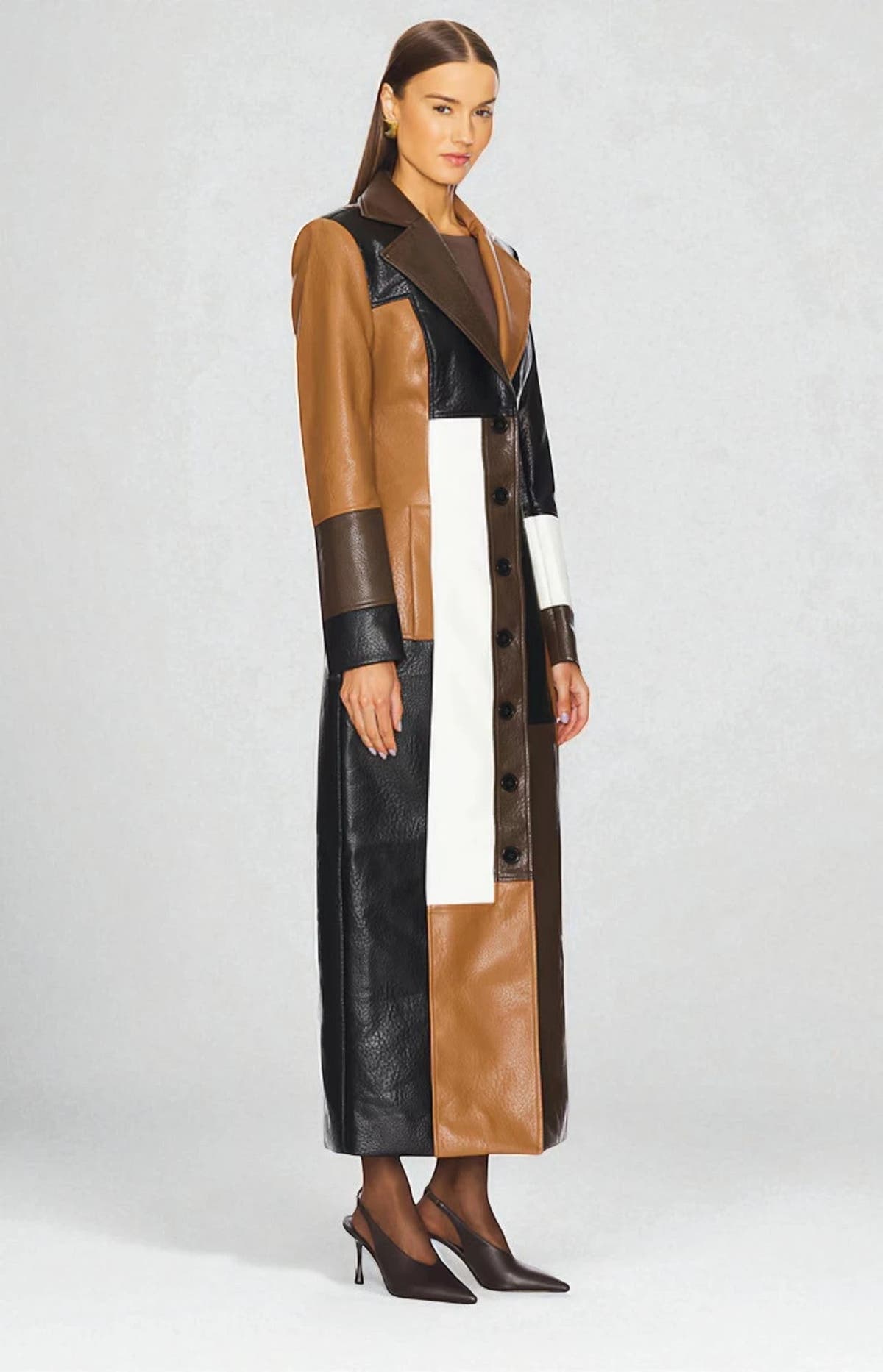 Mosaic | Patchwork Faux Leather Coat