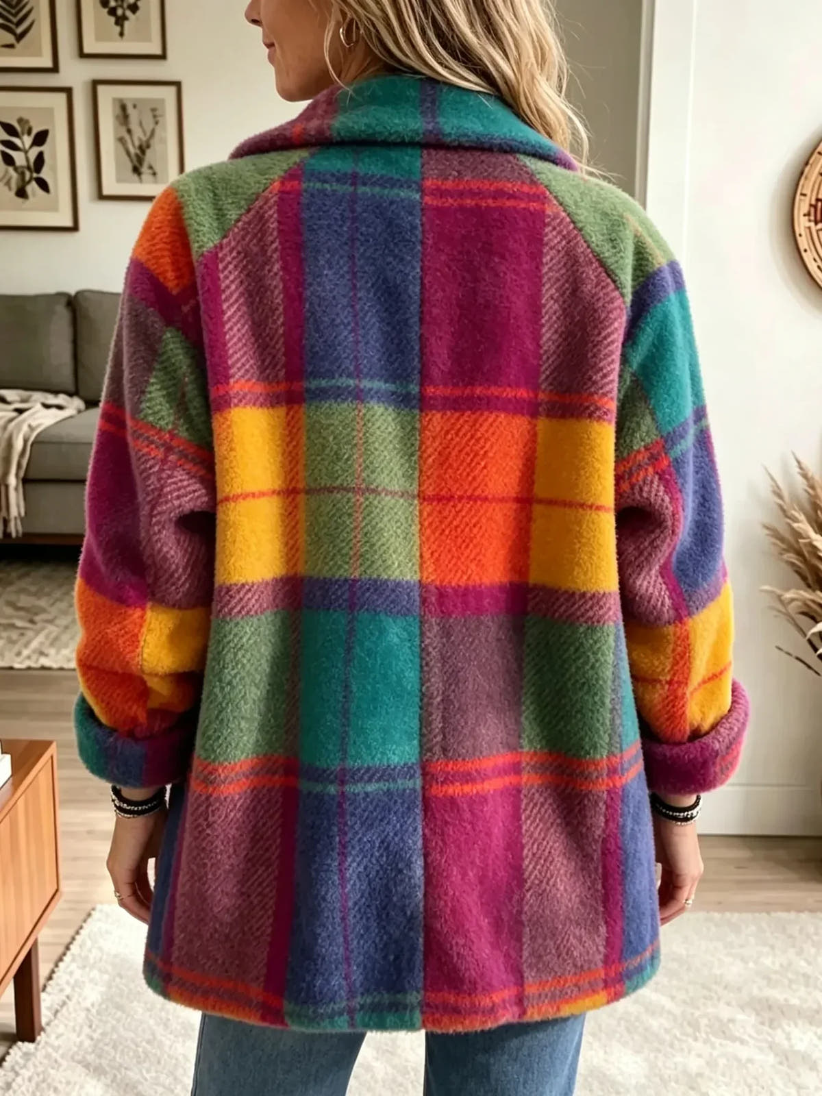 Joanne Cozy Multi-Color Plaid Coat - Nora & Rose Maine, view 2