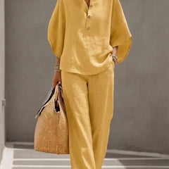 Maribel Two-Piece Set with Batwing Sleeves and Wide Pants - Nora & Rose Maine, view 7