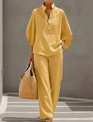 Maribel Two-Piece Set with Batwing Sleeves and Wide Pants - Nora & Rose Maine, view 7