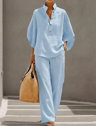 Maribel Two-Piece Set with Batwing Sleeves and Wide Pants - Nora & Rose Maine, view 3