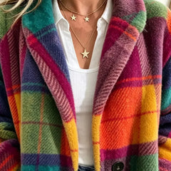 Joanne Cozy Multi-Color Plaid Coat - Nora & Rose Maine, view 3