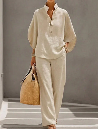 Maribel Two-Piece Set with Batwing Sleeves and Wide Pants - Nora & Rose Maine, view 2