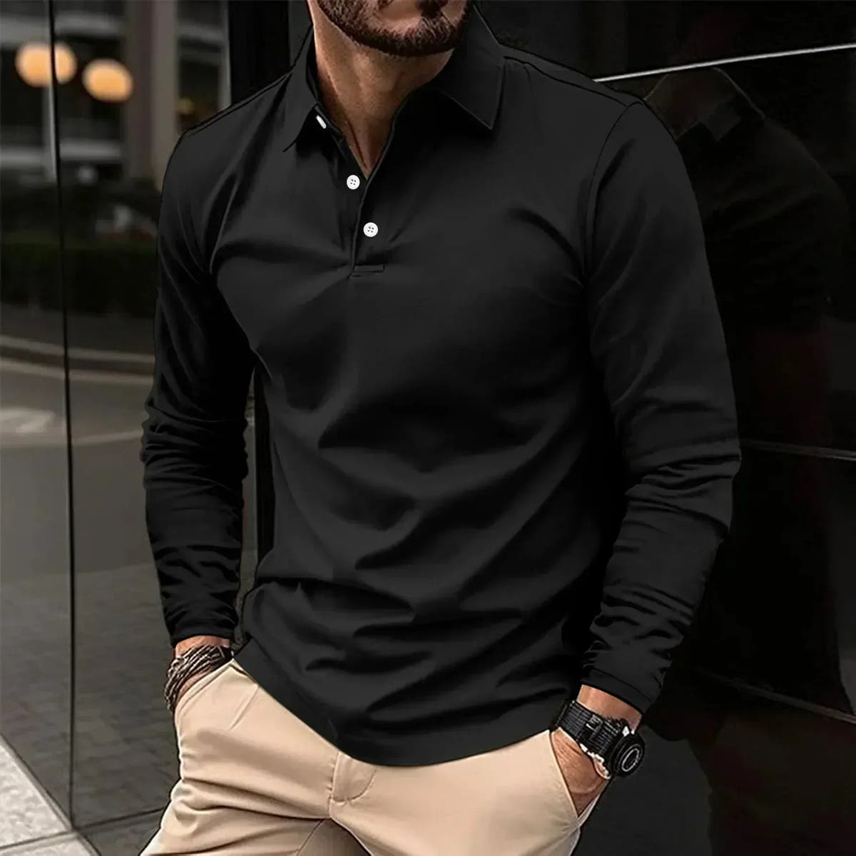Adrian | Modern Fit Long-Sleeve Polo