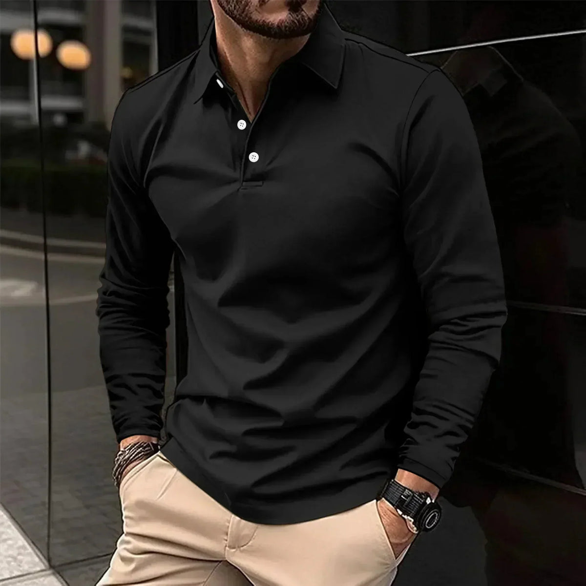 Adrian | Modern Fit Long-Sleeve Polo