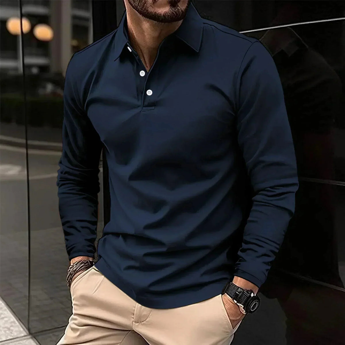 Adrian | Modern Fit Long-Sleeve Polo