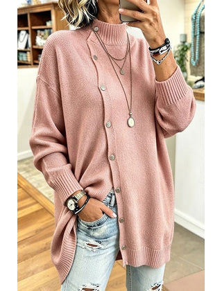 Sharon Longline Buttoned Turtleneck Cardigan - Nora & Rose Maine, view 4