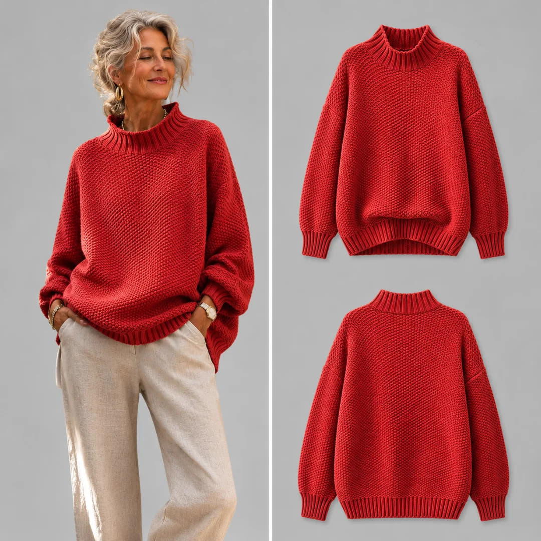 Ruth | Mock Neck Knit Sweater