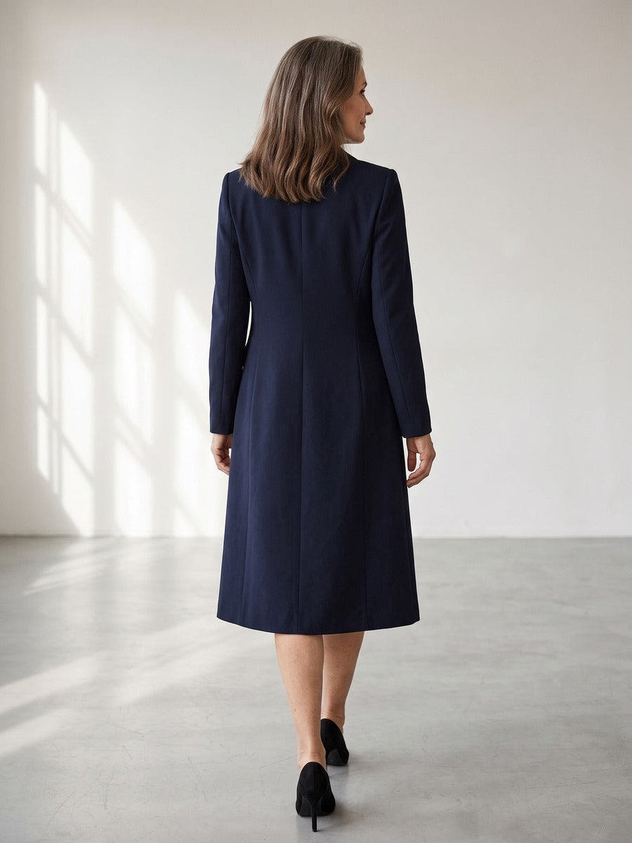 Santina | Long Blazer & Sleeveless Gold-Button Dress Set