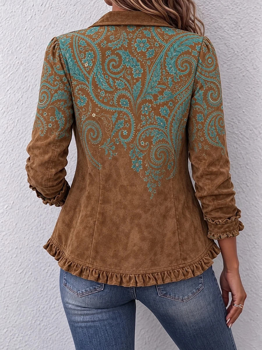 Severina paisley ruffle jacket