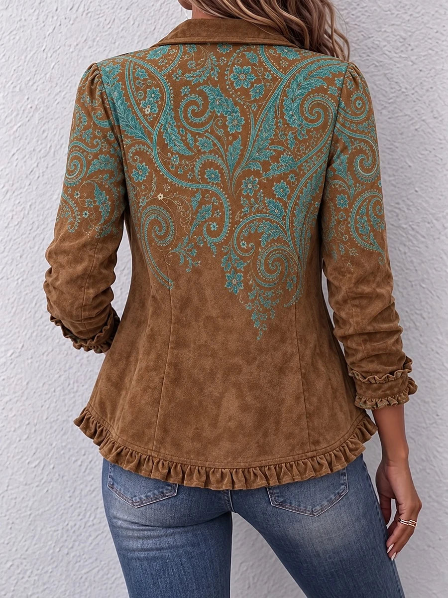 Severina paisley ruffle jacket