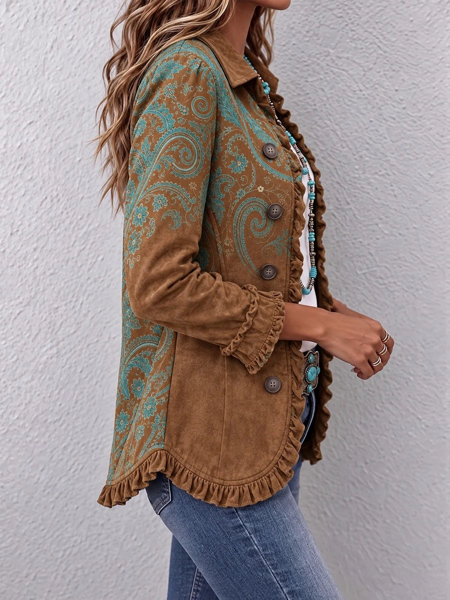 Severina paisley ruffle jacket