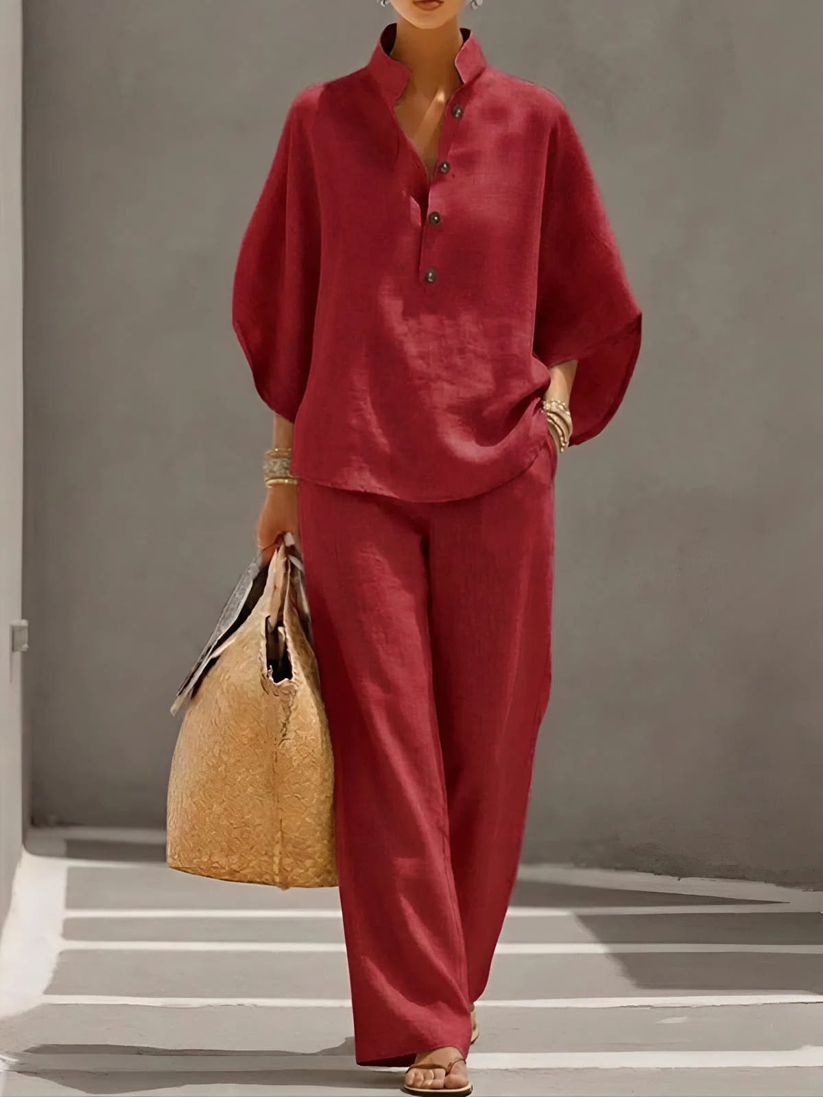 Elena – Lightweight Woven Two-Piece Set - Nora & Rose Maine, view 5