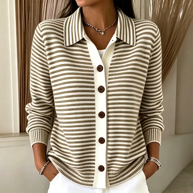 Wren Striped Knit Cardigan - Nora & Rose Maine, view 3