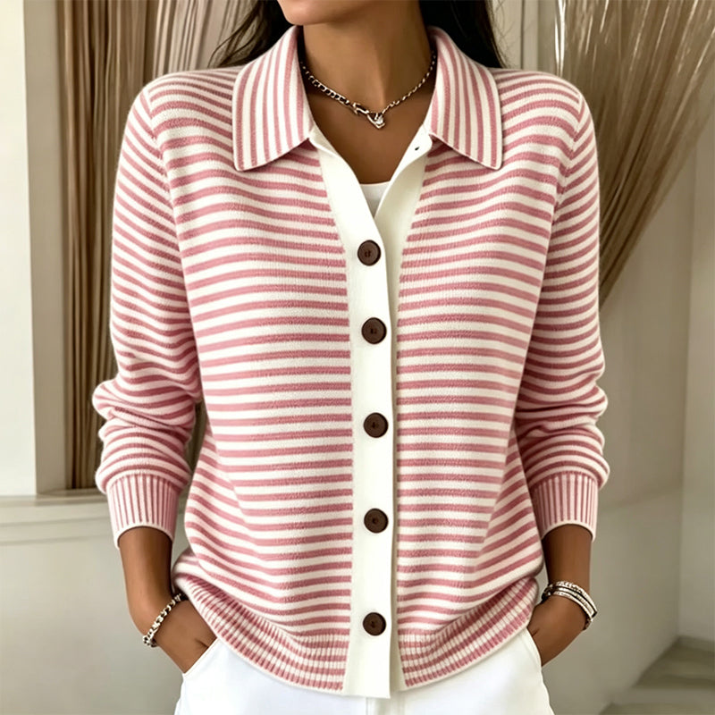 Wren Striped Knit Cardigan - Nora & Rose Maine, view 4