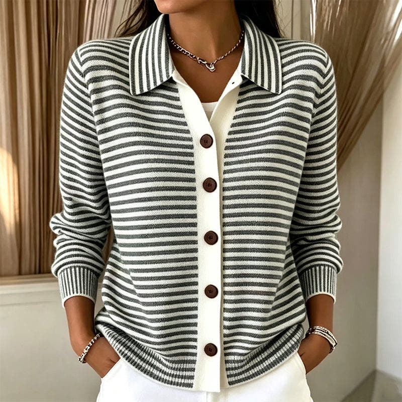 Wren Striped Knit Cardigan - Nora & Rose Maine, view 5