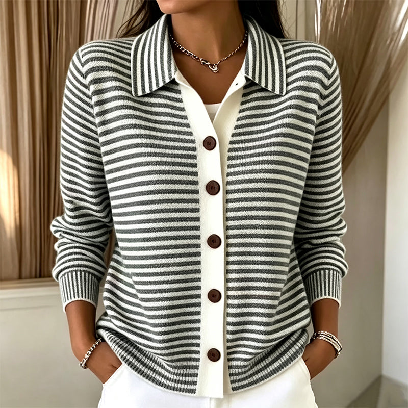 Wren Striped Knit Cardigan - Nora & Rose Maine, view 5