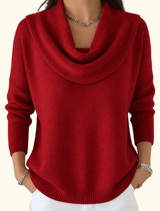 Sylvie Comfortable Relaxed Top - Red