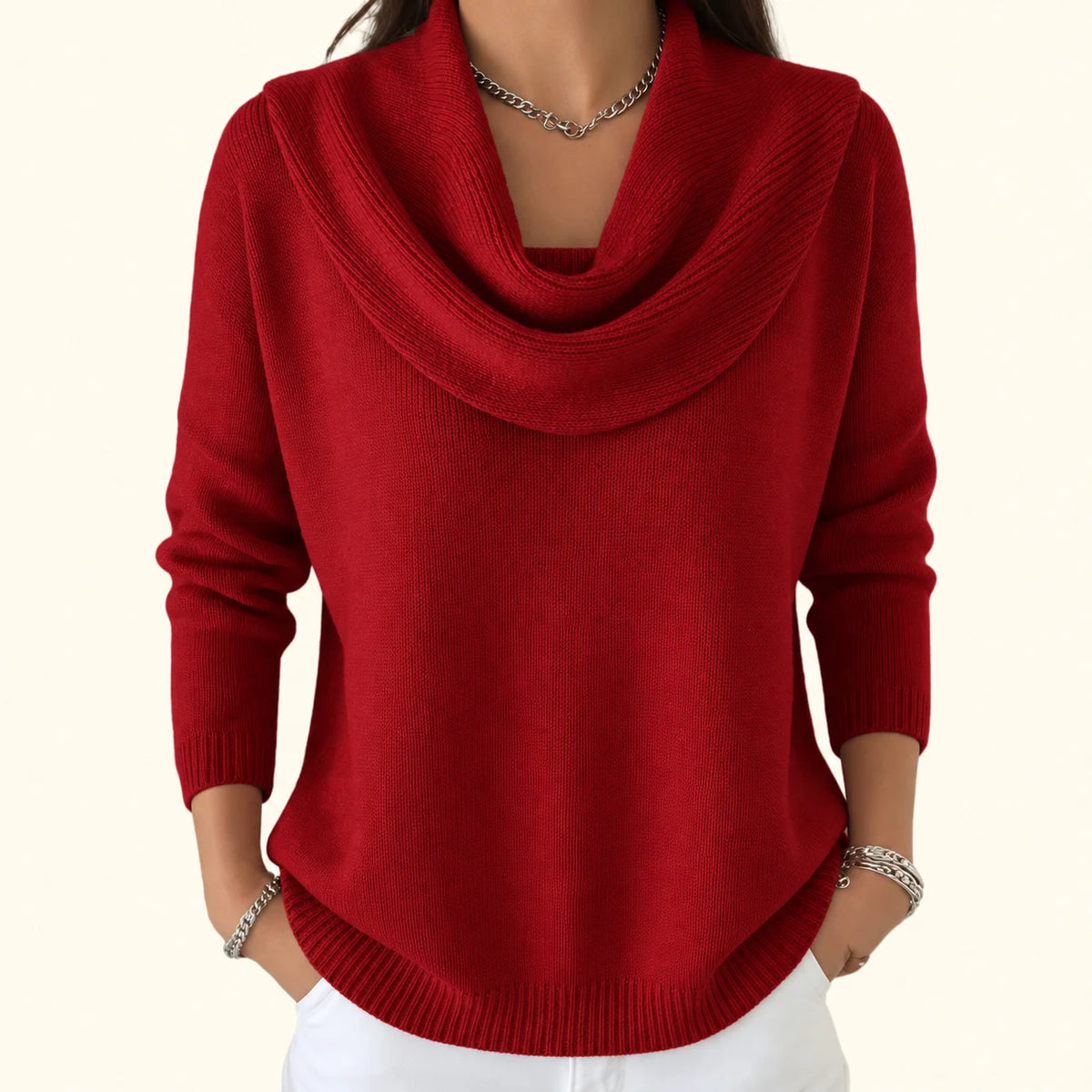 Sylvie Comfortable Relaxed Top - Red