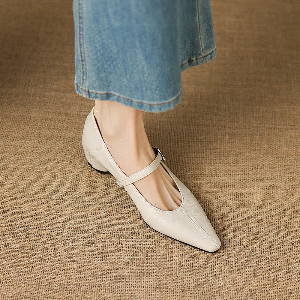 Tamsin | Pointed-Toe Mary Jane Flat