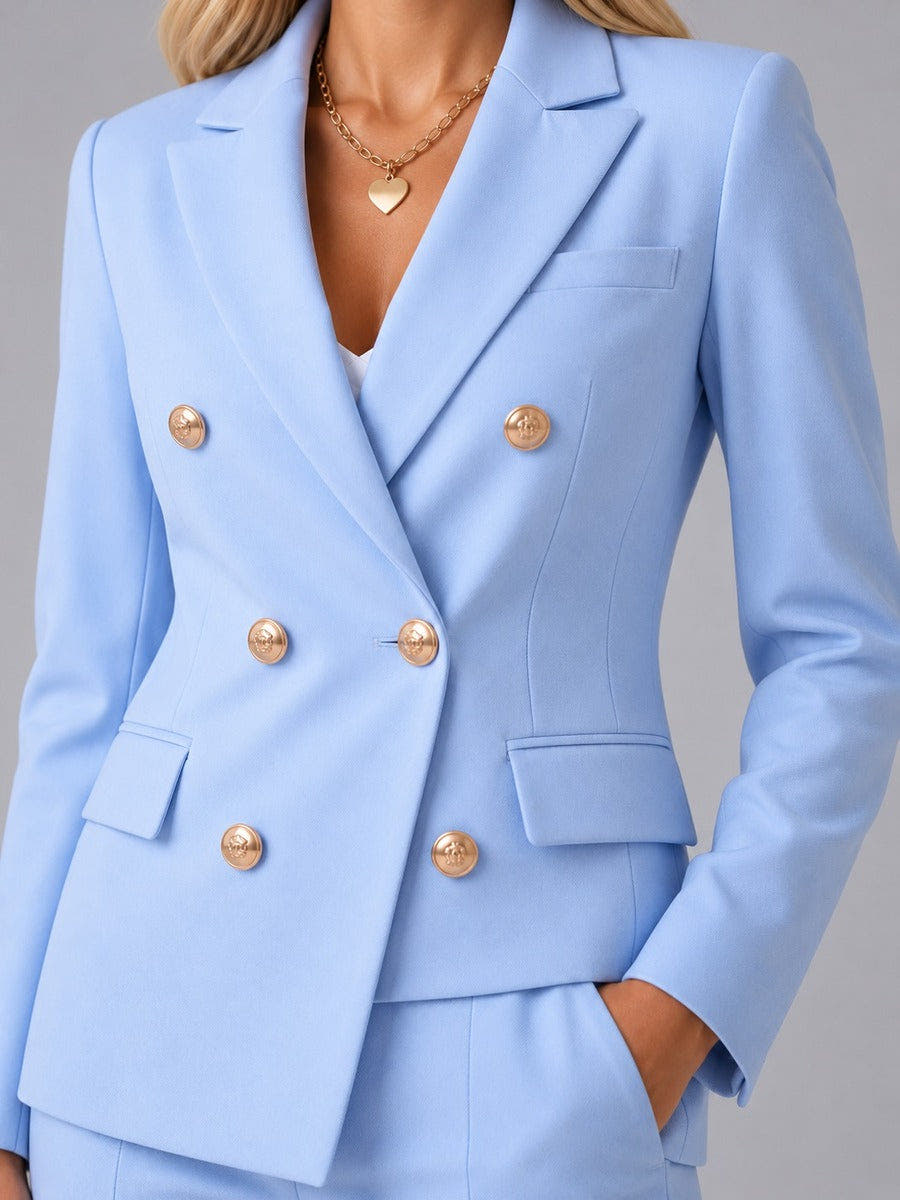 Verdiana | Double-Breasted Blazer & Ankle Trousers Suit