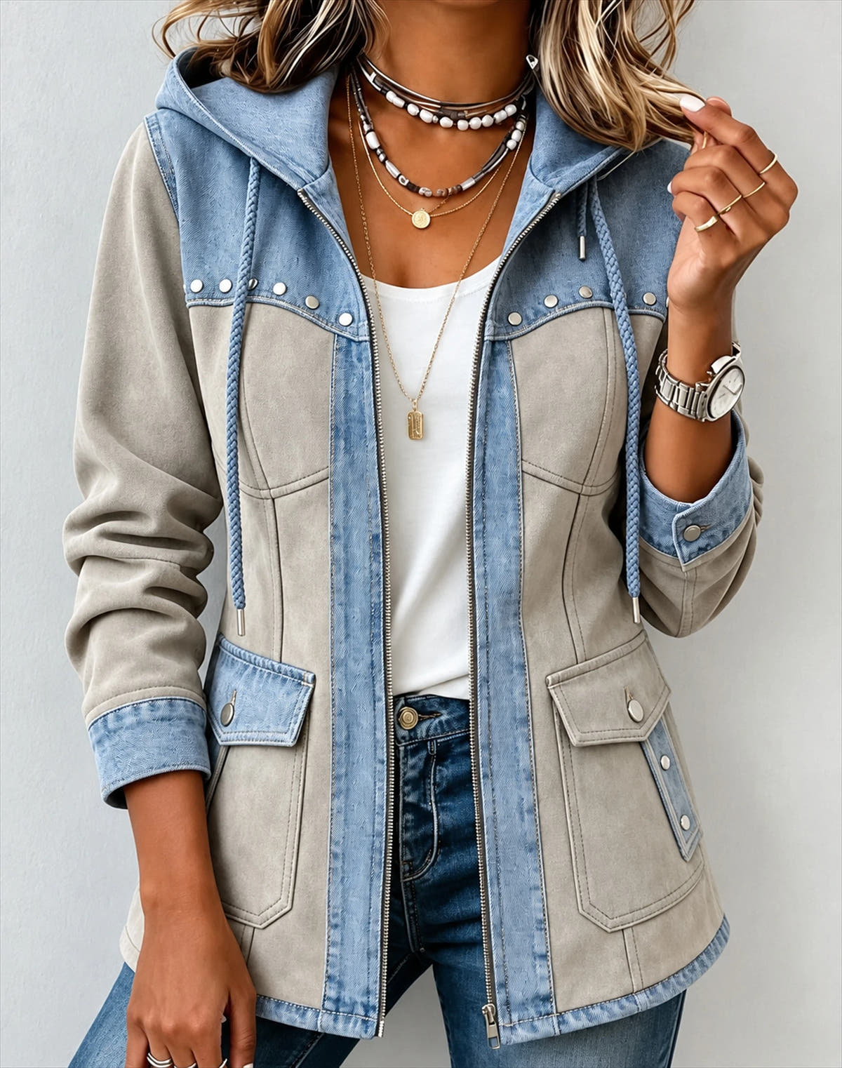 Pearl Gray / Light Blue