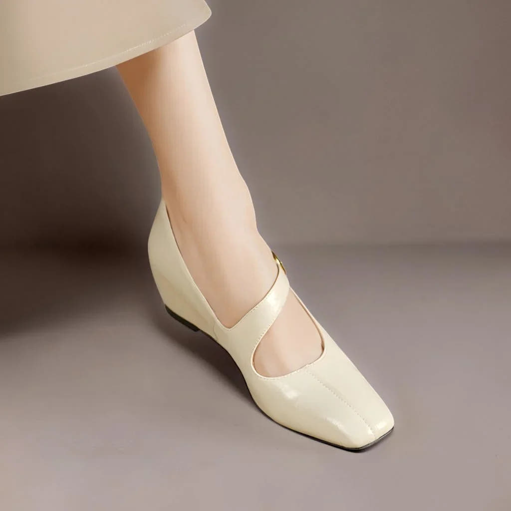 Viora | Genuine Leather Mary Jane Heels