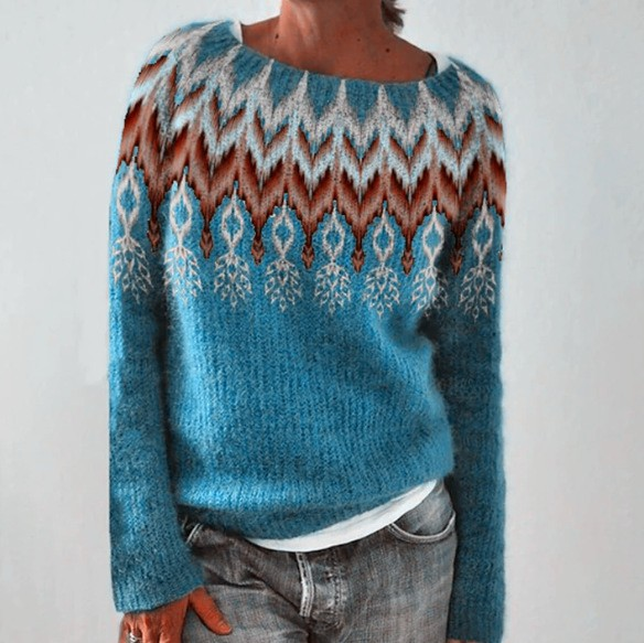 Eva Retro Scandinavian Knitted Sweater - Nora & Rose Maine